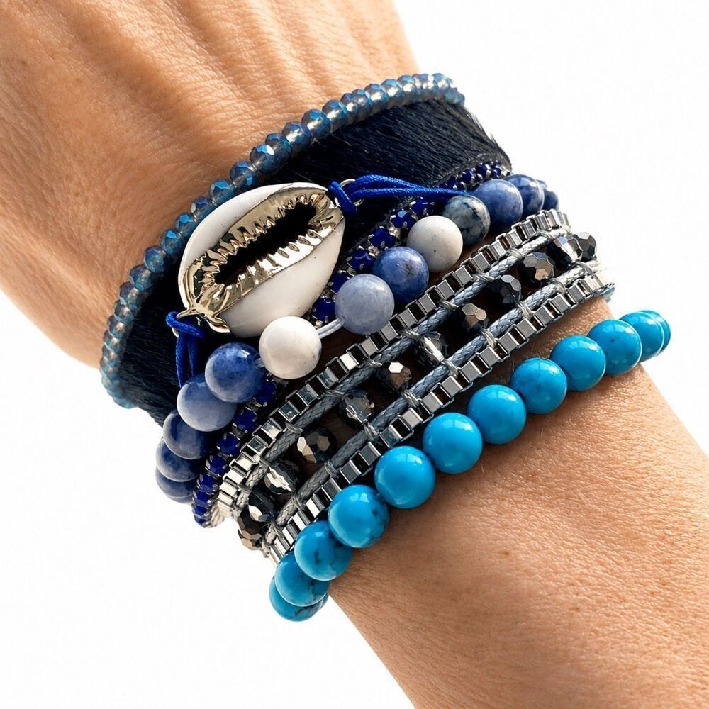 Victoria Emerson Nautical Blue Boho Cuff Bracelet